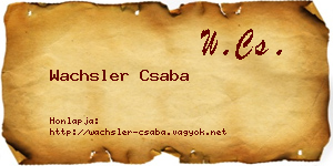 Wachsler Csaba névjegykártya