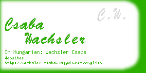 csaba wachsler business card